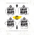 Craft Beer Brewery Artisan Creative Vector Stamp Sign Concept. Rough Handmade Alcohol Banner. Menu Page Design Element Royalty Free Stock Photo