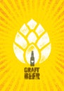 Craft Beer Brewery Artisan Creative Vector Stamp Sign Concept. Rough Handmade Alcohol Banner. Menu Page Design Element Royalty Free Stock Photo