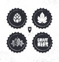 Craft Beer Brewery Artisan Creative Vector Stamp Sign Concept. Rough Handmade Alcohol Banner. Menu Page Design Element Royalty Free Stock Photo