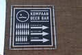 Craft beer brewery and bar Kompaan in indurstrial zone Binckhorst in The Hague known as one of the best in the Netherlands.