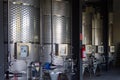 Craft beer brewing equipment in brewery! Alcoholic drink production