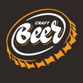 Beer cap. Lettering Royalty Free Stock Photo