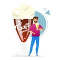 Craft beer consumer flat color vector illustration Royalty Free Stock Photo