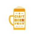 Craft Beer Festival hand drawn flat color vector icon Royalty Free Stock Photo