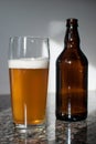 Craft beer glass and beer bottle Royalty Free Stock Photo