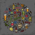 Craft beer hand drawn elements Royalty Free Stock Photo