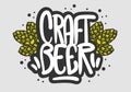 Craft Beer Hand Drawn Vector Design With Beer Hops Illustrations