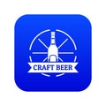 Craft beer icon blue vector Royalty Free Stock Photo