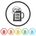 Craft Beer icon. Set icons in color circle buttons Royalty Free Stock Photo