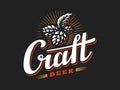 Craft beer logo- vector illustration hop, emblem design