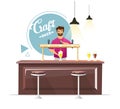 Craft beer pub production flat color vector illustration Royalty Free Stock Photo