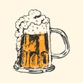 Craft beer and pub sketch vector illustration. Royalty Free Stock Photo