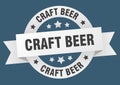 craft beer round ribbon isolated label. craft beer sign.