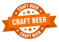 craft beer round ribbon isolated label. craft beer sign.