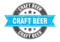 craft beer round stamp with ribbon. label sign