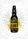 Craft Beer Sold Here Rough Banner. Vector Artisan Beverage Illustration Design