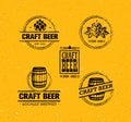 Craft Beer Sold Here Rough Banner. Vector Artisan Beverage Illustration Design Concept On Grunge Distressed Background