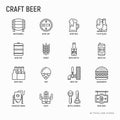 Craft beer thin line icons set Royalty Free Stock Photo