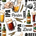 Craft beer varieties displayed in vibrant design Royalty Free Stock Photo