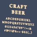 Craft beer vintage 3d vector alphabet set Royalty Free Stock Photo