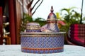 Craft Benjarong is traditional thai five basic colors style pott