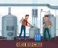 Craft Brewery Cartoon Illustration Royalty Free Stock Photo