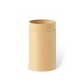 Craft cylinder set. Front view of natural paper tube and kraft paper tube isolated on white background Royalty Free Stock Photo