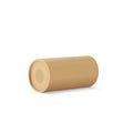 Craft cylinder set. Front view of natural paper tube and kraft paper tube isolated on white background Royalty Free Stock Photo