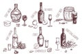 Craft Drink Sketch Elements Set