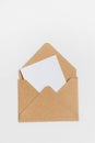 craft envelope mock up card lettering background Royalty Free Stock Photo