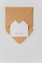 craft envelope mock up card lettering background Royalty Free Stock Photo