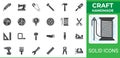 Craft Handmade solid glyph icon pack