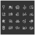 Craft hobby set chalk icons