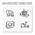 Craft hobby set hand drawn icons Royalty Free Stock Photo