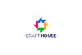 Craft and Art House Logo Concept for Property Housing Royalty Free Stock Photo