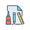 Color illustration icon for Craft, glue and scrapbook Royalty Free Stock Photo