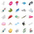 Craft icons set, isometric style Royalty Free Stock Photo