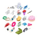 Craft icons set, isometric style