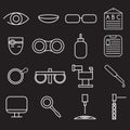 craft icons set of ophthalmology and optometry
