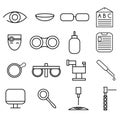 craft icons set of ophthalmology and optometry