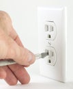 Craft knife in electrical outlet