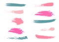 Craft label brush stroke backgrounds, paint or ink smudges vector for tags and stamps design. Painted label backgrounds Royalty Free Stock Photo