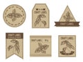 Craft labels with basil Royalty Free Stock Photo