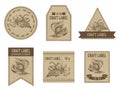 Craft labels vintage design with illustration of champak