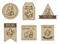 Craft labels vintage design with illustration of cheese