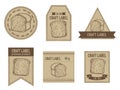 Craft labels vintage design with illustration of croissants and bread