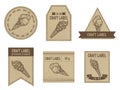 Craft labels vintage design with illustration of ice cream cones