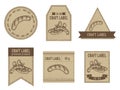 Craft labels vintage design with illustration of sausages