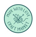 Craft market made with love, label for product