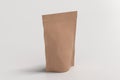 Craft packaging pouch mockup for tea, coffee, snack on white background Royalty Free Stock Photo